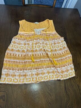 Lucky brand Yellow Patterned Sleevless top